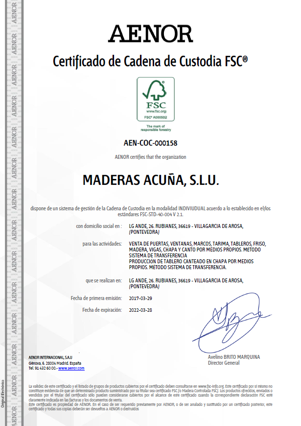 Certificado FSC