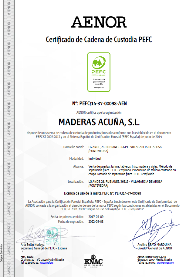 Certificado PEFC