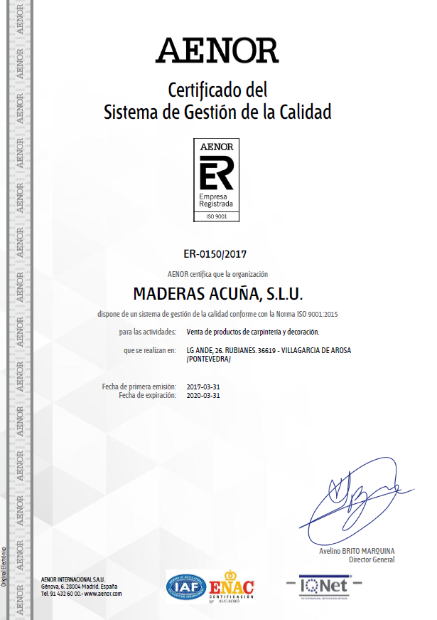 Certificado ISO 9001