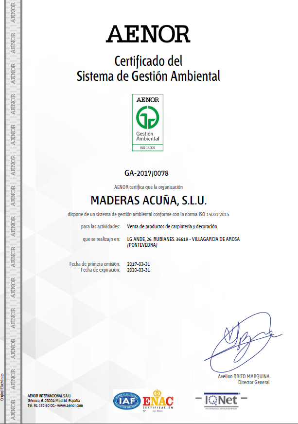 Certificado ISO 14001